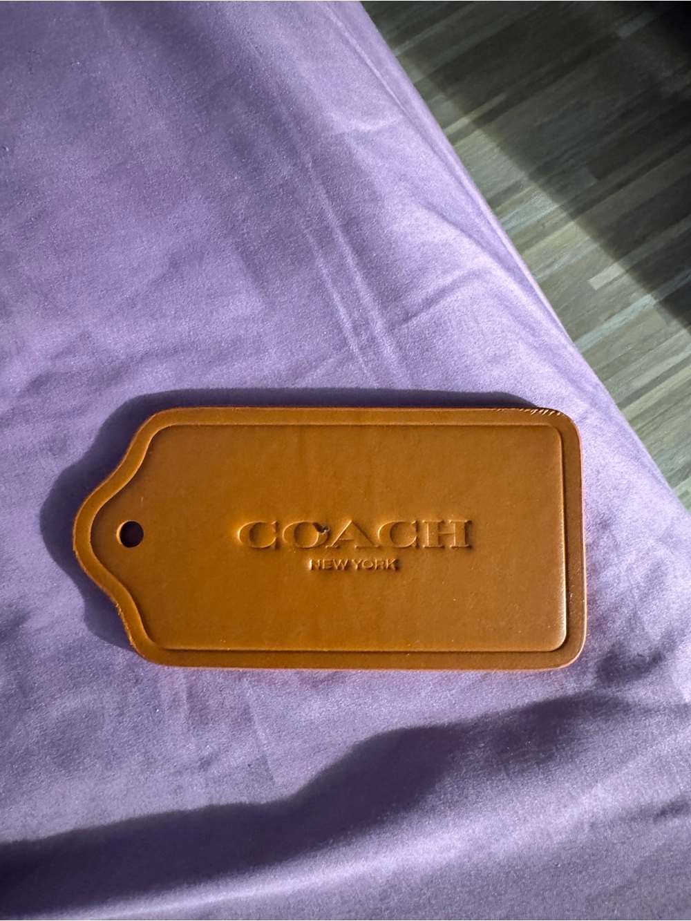 Coach Tan Leather Tag Accent